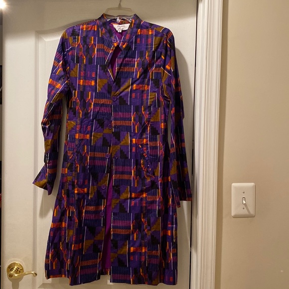 Dashiki Pride Kente Mauve Jacket - Picture 1 of 6